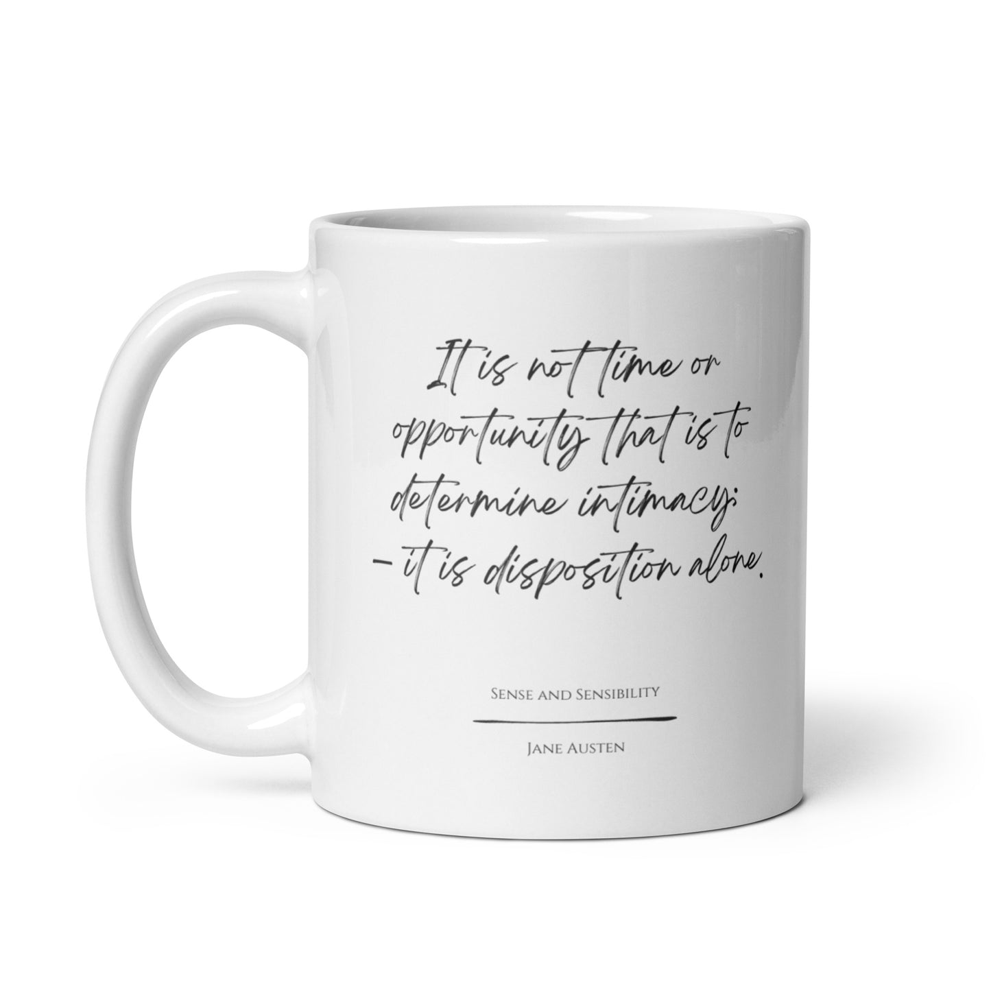 Sense and Sensibility "Disposition Alone" Literary Quote Mug