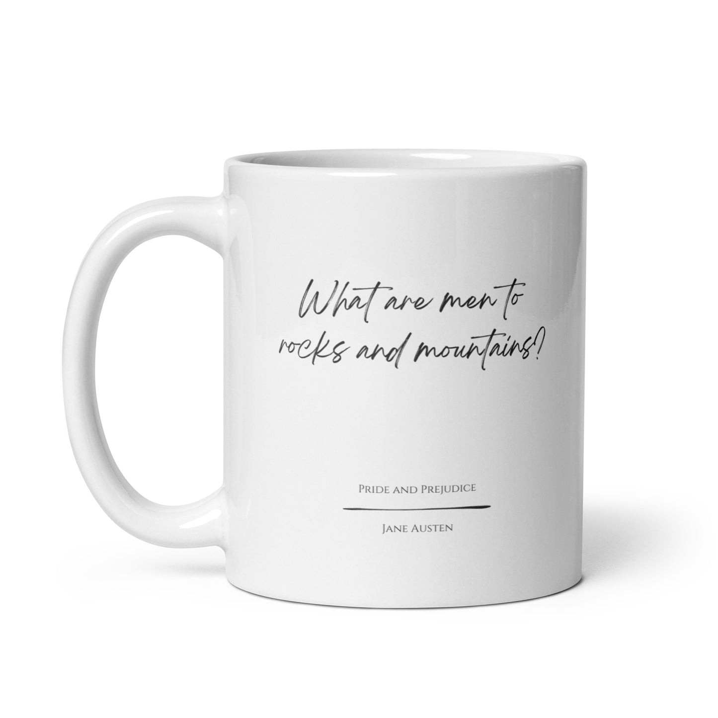 Pride and Prejudice "Rocks and Mountains" Literary Quote Mug