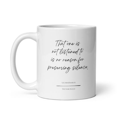 Les Misérables "Preserving Silence" Literary Quote Mug