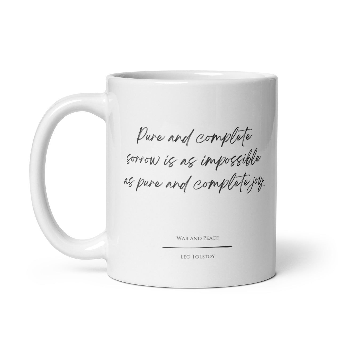 War and Peace "Pure and Complete" Literary Quote Mug