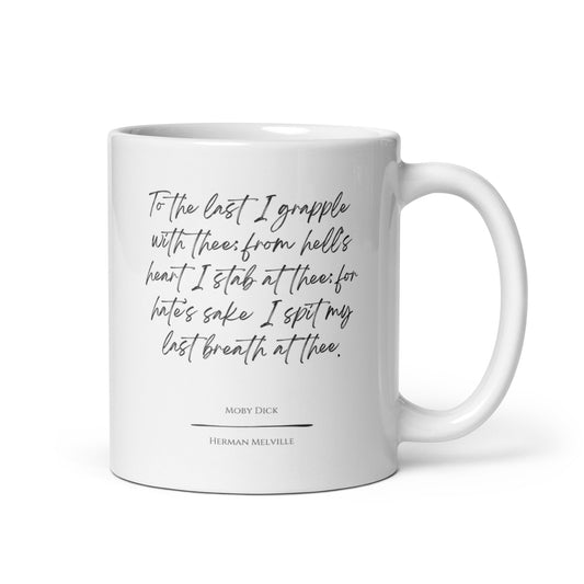 Moby Dick "At Thee" Literary Quote Mug