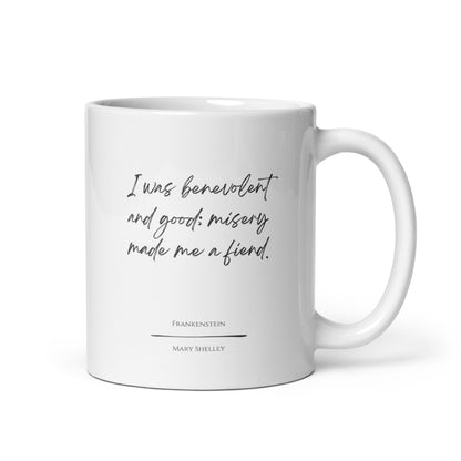 Frankenstein "Misery" Literary Quote Mug