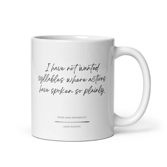 Sense and Sensibility "Syllables" Literary Quote Mug