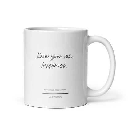 Sense and Sensibility "Happiness" Literary Quote Mug