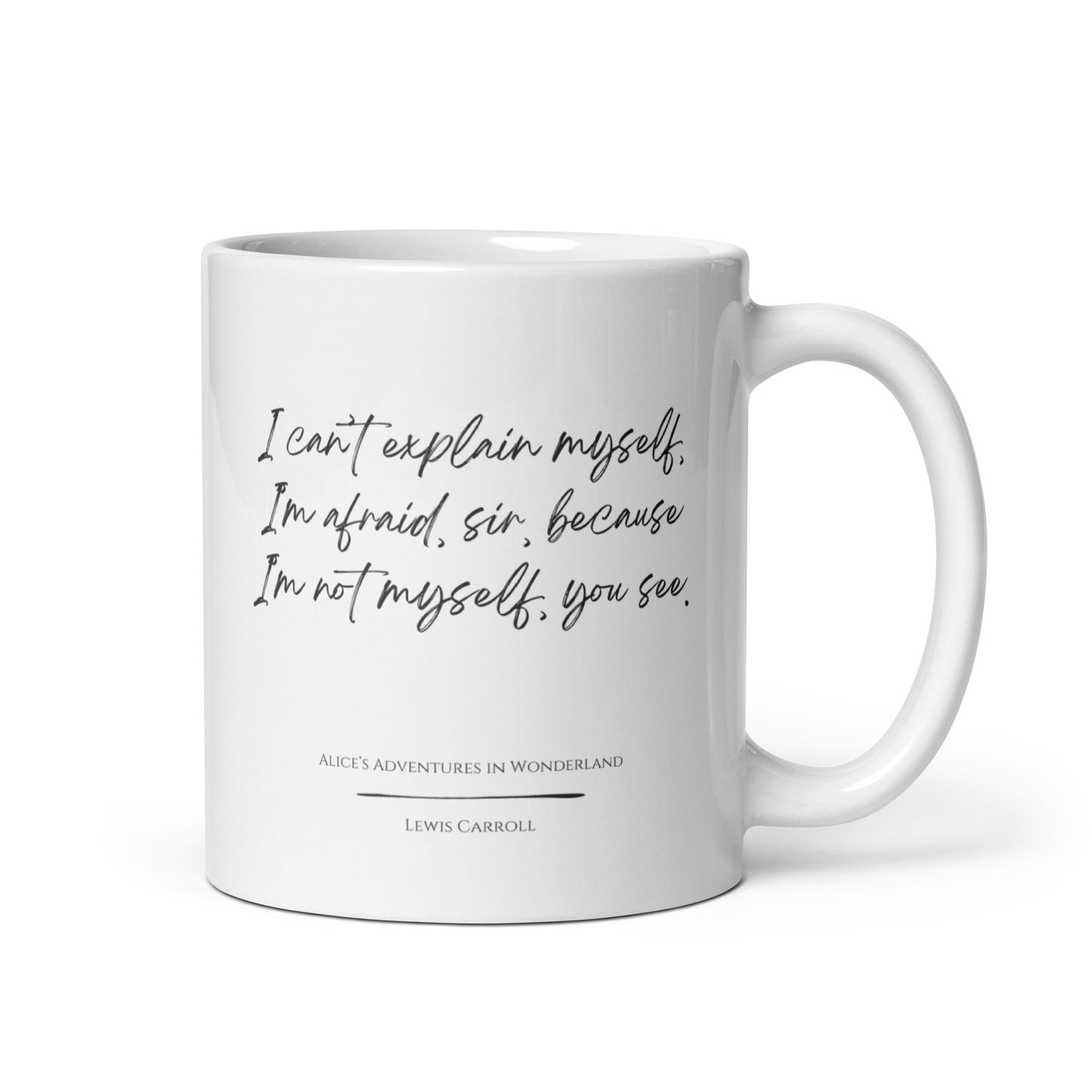 Alice in Wonderland "Can't Explain Myself" Literary Quote Mug