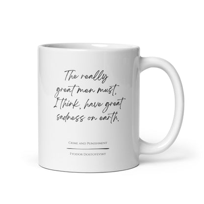 Crime and Punishment "Great Sadness" Literary Quote Mug