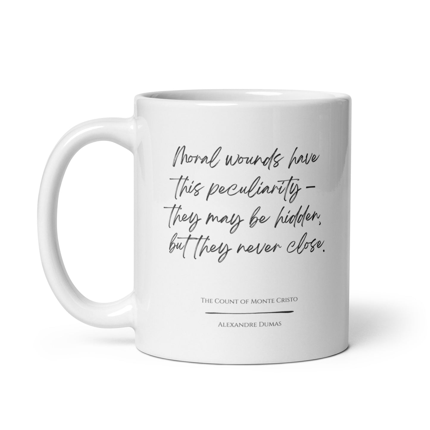 The Count of Monte Cristo "Moral Wounds" Literary Quote Mug