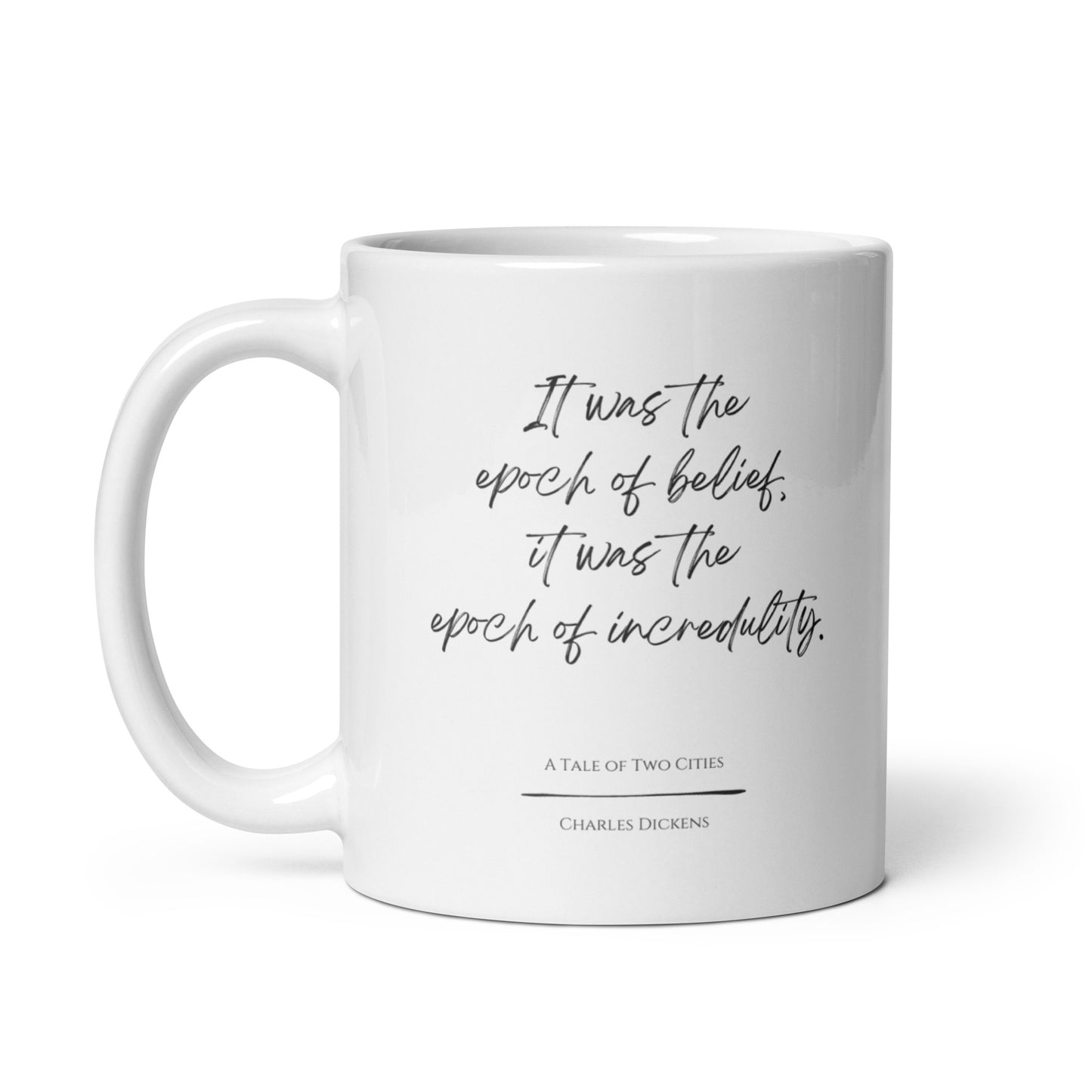 A Tale of Two Cities "Epoch of Belief" Literary Quote Mug