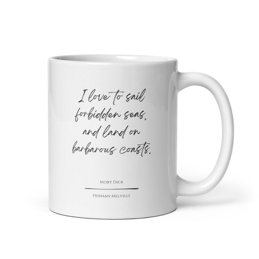 Moby Dick "Forbidden Seas" Literary Quote Mug