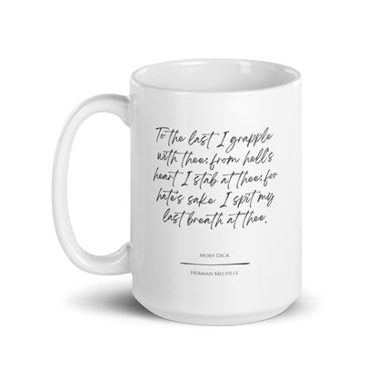 Moby Dick "At Thee" Literary Quote Mug