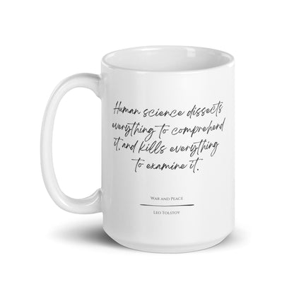 War and Peace "Human Science" Literary Quote Mug