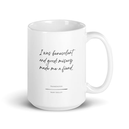 Frankenstein "Misery" Literary Quote Mug