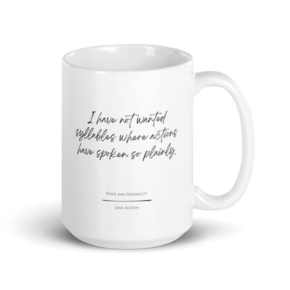 Sense and Sensibility "Syllables" Literary Quote Mug