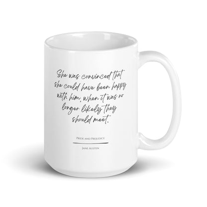 Pride and Prejudice "No Longer Likely" Literary Quote Mug