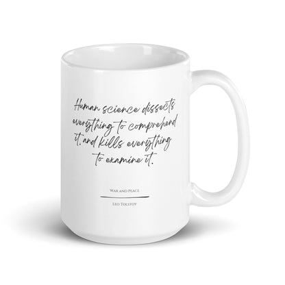 War and Peace "Human Science" Literary Quote Mug